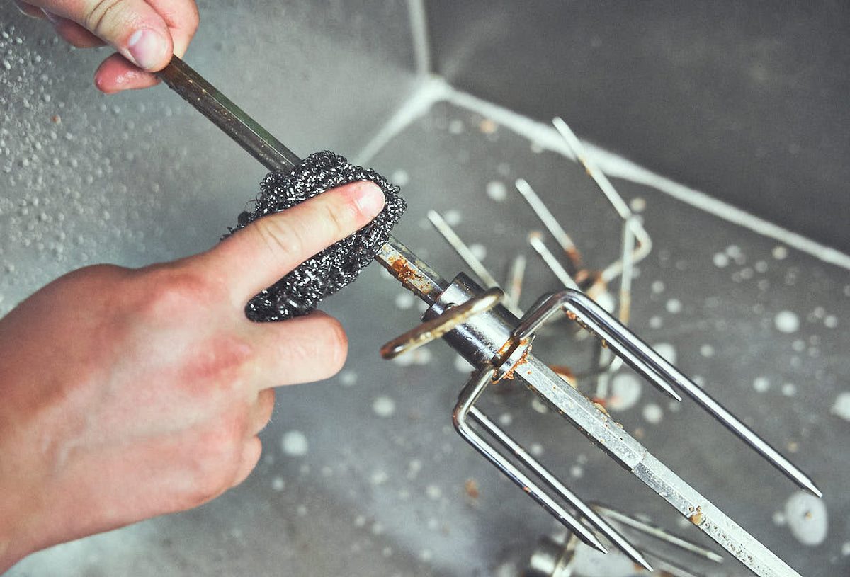 Drehspiess reinigen Drehspiess reinigen