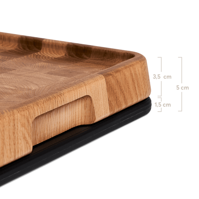 Detailansicht mit Höhen 1,3 cm Kunststoffbrett und 5 cm Holzbrett Detailansicht mit Höhen 1,3 cm Kunststoffbrett und 5 cm Holzbrett