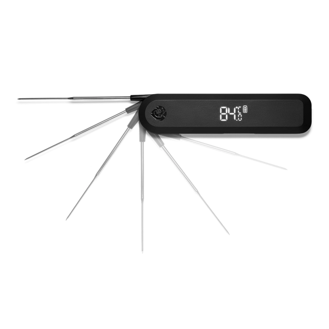 Einstich-Thermometer ausgeklappt 27 cm und eingeklappt 16 cm lang Einstich-Thermometer ausgeklappt 27 cm und eingeklappt 16 cm lang