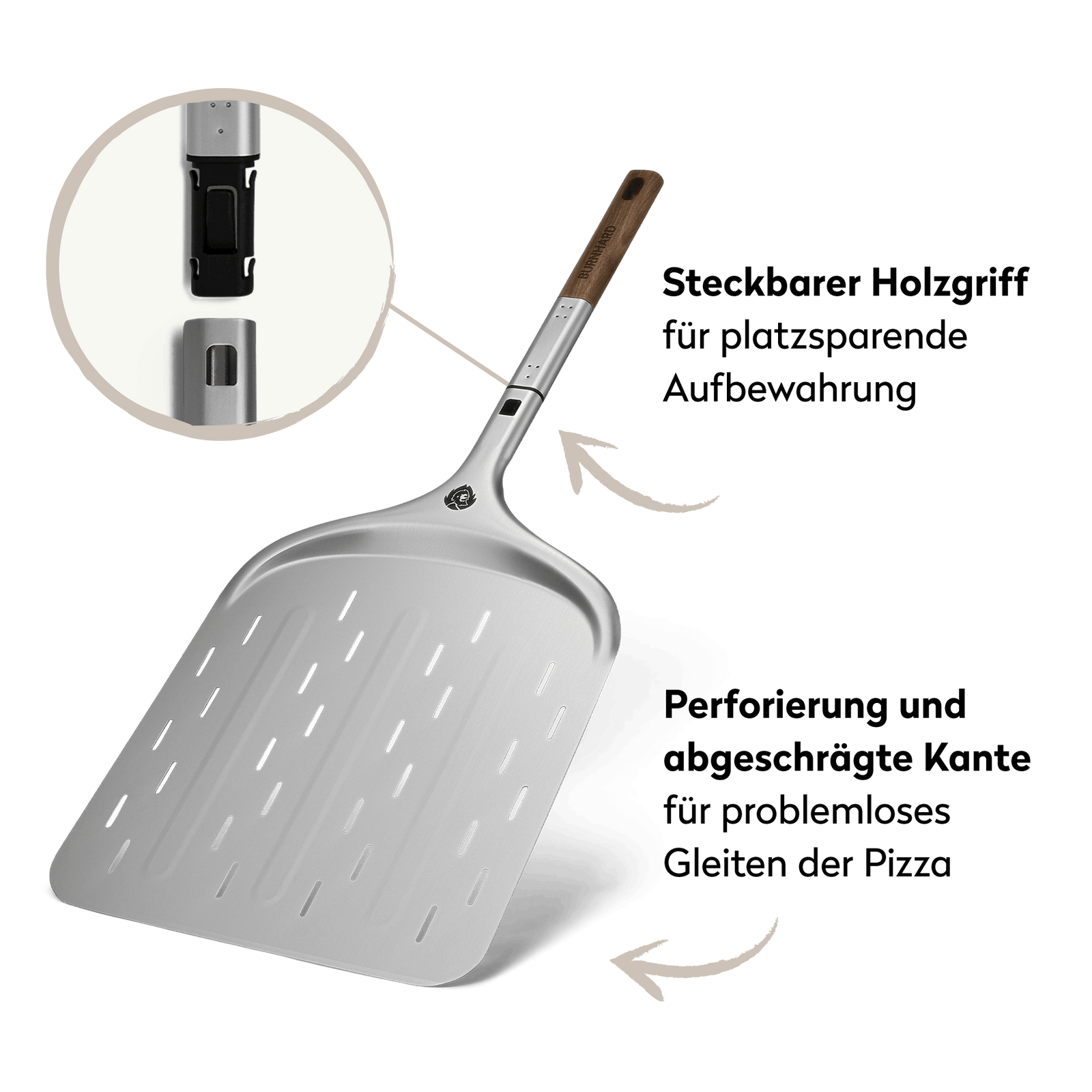 Image 35745183105339 Pizzaschieber mit steckbarem Griff und Perforierung