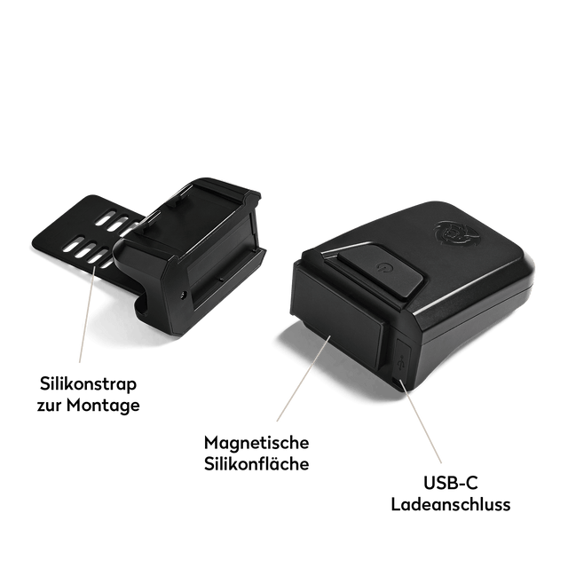Details Silikonstrap zur Montage und Magnetische Silikonfläche sowie USB-C Ladeanschluss Details Silikonstrap zur Montage und Magnetische Silikonfläche sowie USB-C Ladeanschluss