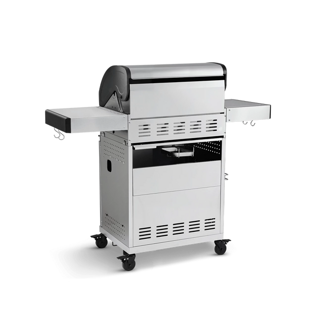 FRED Gasgrill 3-Brenner Basic von hinten FRED Gasgrill 3-Brenner Basic von hinten