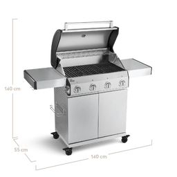 Image 35779708813627 Big FRED Basic 4-Brenner Gasgrill seitlich mit Bemaßung