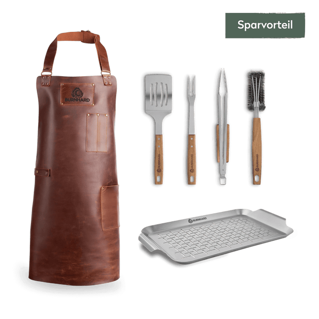 Grillzubehör-Set mit Grillschürze 6-tlg. Grillzubehör-Set mit Grillschürze 6-tlg.