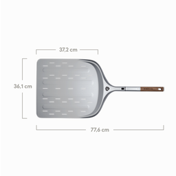 Image 39153323573563 946052 Pizzabschieber 14 Zoll, 77,6 cm Breit zusammengesteckt, Fläche für Pizza 37,2 cm lang und 36,1 cm breit