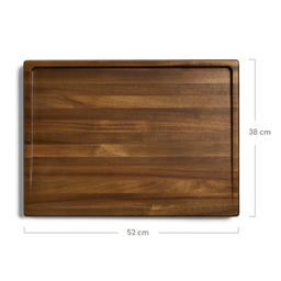 Image 63577741623669 946443 Schneidebrett Akazienholz von oben mit Bemaßung 52 x 38 cm