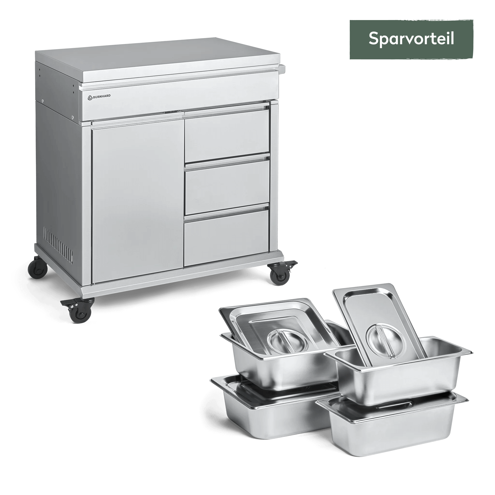 grillgut aufbewahren Grill Beistellwagen mit Food-Container Set 5-tlg