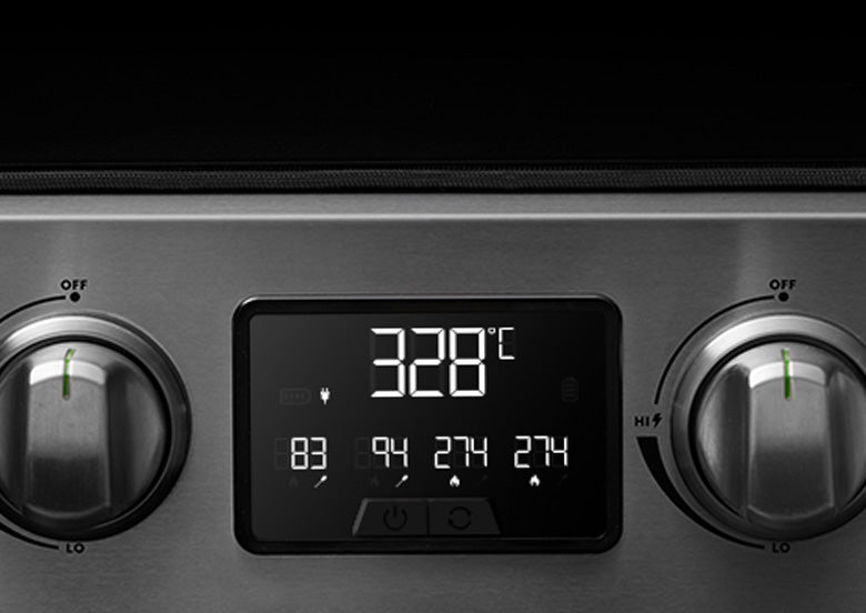 Detail Ultra Bright LED Display zeigt verschiedene Temperaturzonen an