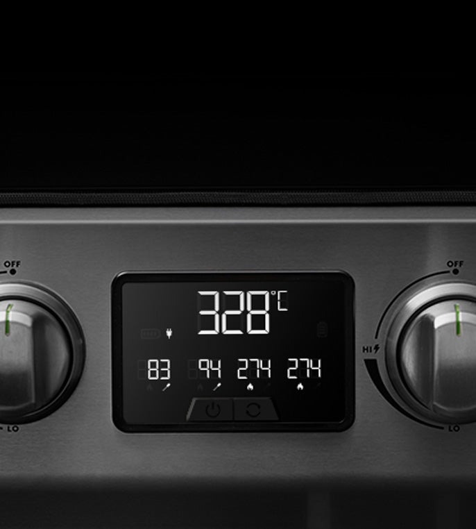 Detail Ultra Bright LED Display zeigt verschiedene Temperaturzonen an