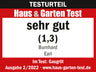 Haus und Garten Testsiegel EARL Gasgrill Testurteil Sehr gut 1,3