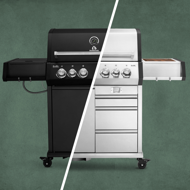 Big EARL Gasgrill geteilt in Schwarz und Edelstahl Big EARL Gasgrill geteilt in Schwarz und Edelstahl