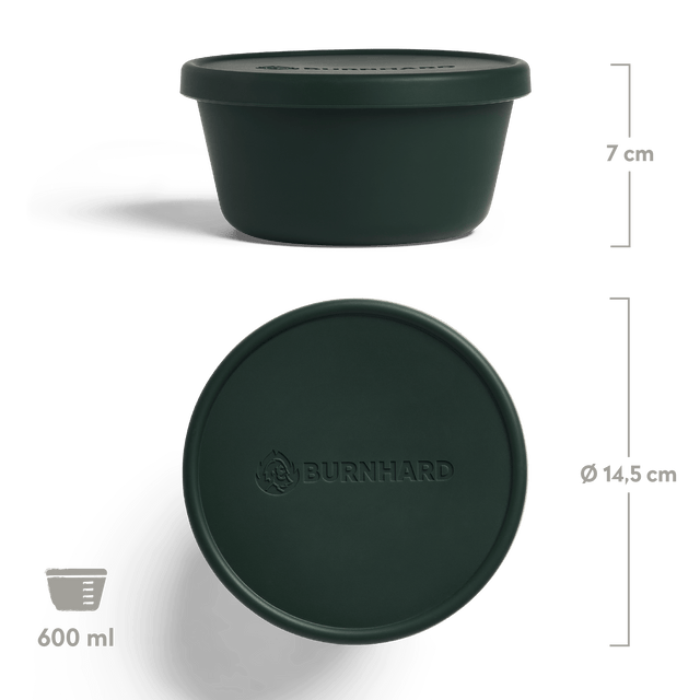 Ballenbox von oben und frontal mit Bemaßung und 600 ml Fassungsvermögen 946411, 946592, 946593 Ballenbox von oben und frontal mit Bemaßung und 600 ml Fassungsvermögen 946411, 946592, 946593