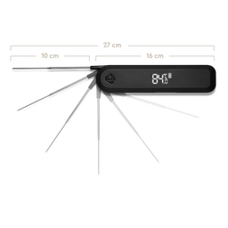 Einstich-Thermometer ausgeklappt 27 cm und eingeklappt 16 cm lang