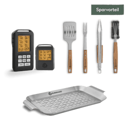 Grillzubehör-Set mit Thermometer 6-tlg.