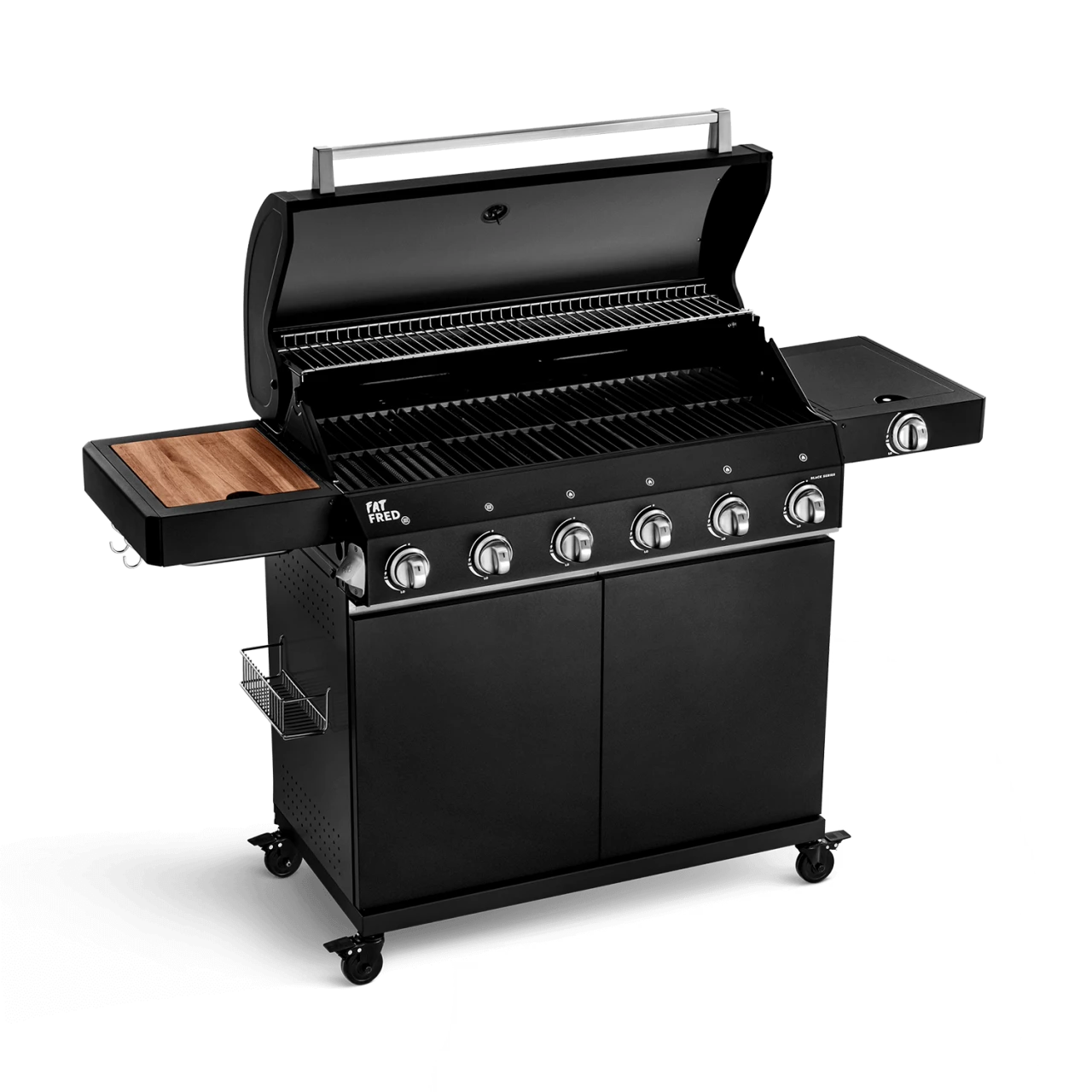 Fat FRED Gasgrill 6-Brenner Deluxe Black Edition seitlich