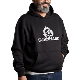 BURNHARD Hoodie Schwarz mit grauem Logo frontal