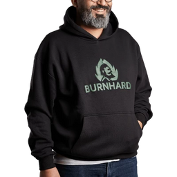 BURNHARD Hoodie Schwarz mit grünem Logo frontal
