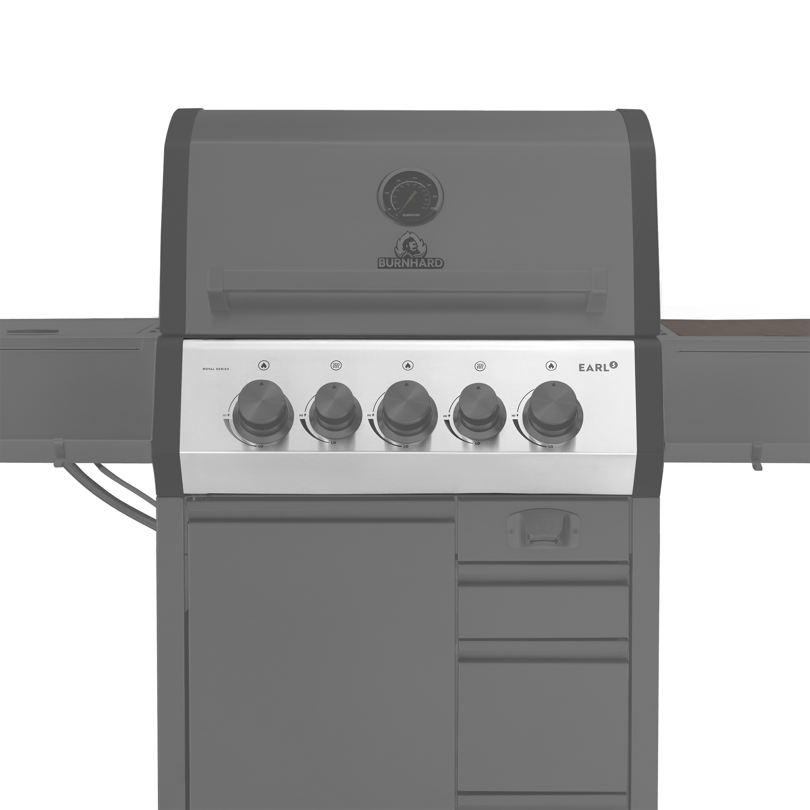 Frontblende Edelstahl EARL 3-Brenner Series