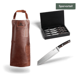 Grillschürze Leder & RAGNAR Messerset 7-tlg.