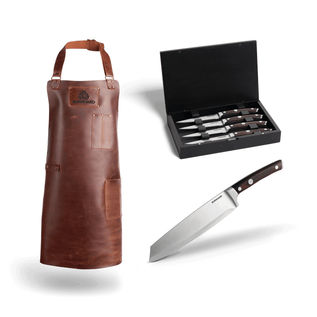 Grillschürze Leder & RAGNAR Messerset 7-tlg.