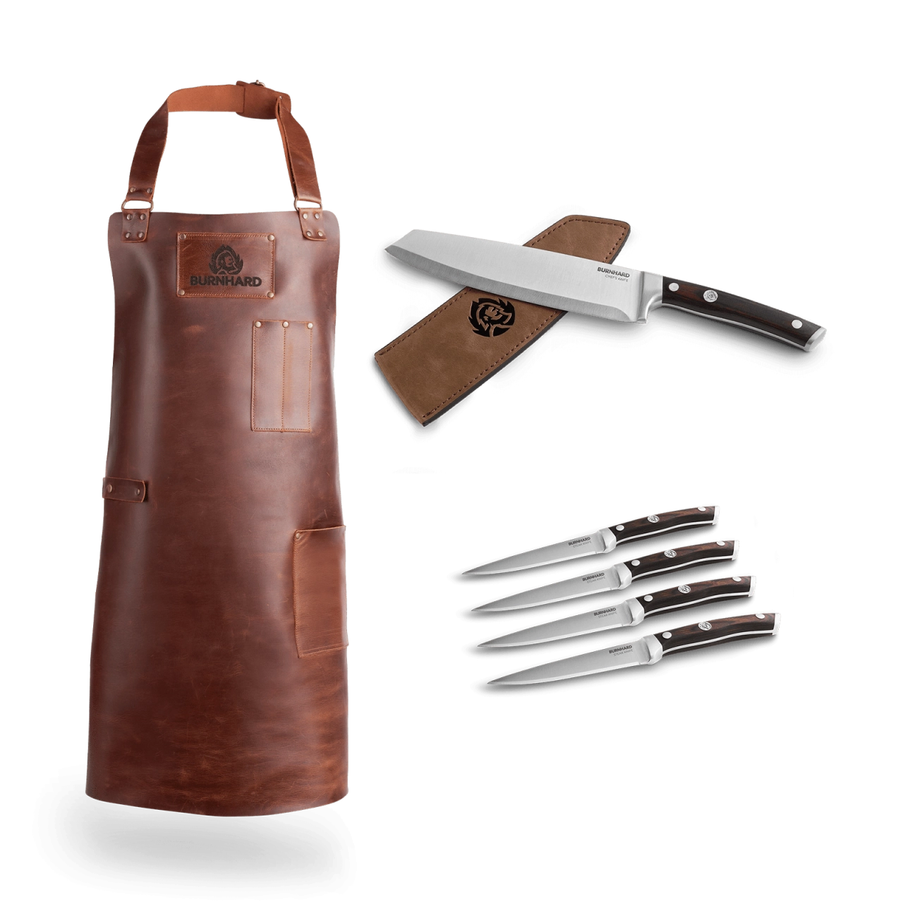 Grillschürze, RAGNAR Küchenmesser und Messer-Set