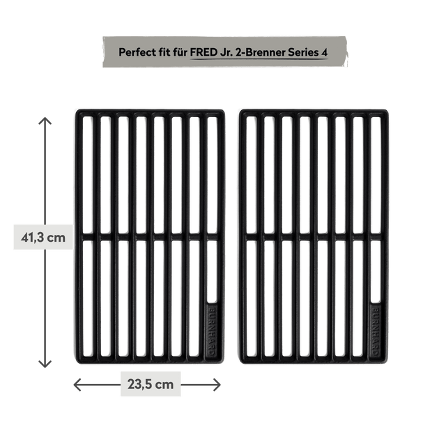 Gusseisen-Grillrost für FRED 2-Brenner Series 4 mit Maßangaben 41,3 x 23,5 cm 946761