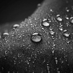 Wasserabweisendes Material der Grillabdeckung mit sichtbaren Regentropfen auf schwarzer Oberfläche 947115 947116 947117 947118