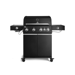 947146, 947147 Big FRED Deluxe Plus 4-Brenner Gasgrill in Schwarz mit Infrarot-Keramikbrenner, Seitenkochfeld und geschlossenem Unterschrank