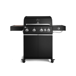 947140, 947141 Big FRED Deluxe 4-Brenner Gasgrill in Schwarz mit Seitenkochfeld, Food Container und geschlossenem Unterschrank