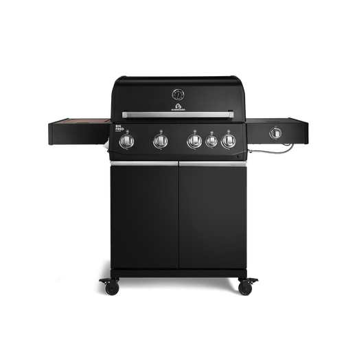 947140, 947141 Big FRED Deluxe 4-Brenner Gasgrill in Schwarz mit Seitenkochfeld, Food Container und geschlossenem Unterschrank