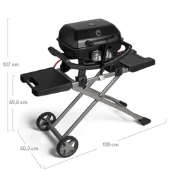 WAYNE Balkongrill 2-Brenner inkl. Rollwagen
