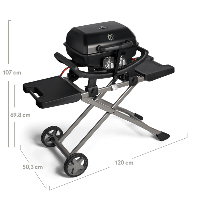 WAYNE Balkongrill 2-Brenner inkl. Rollwagen