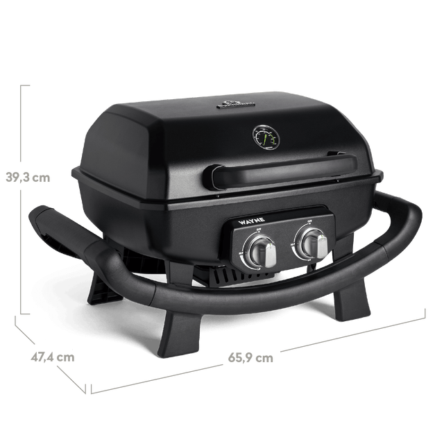 WAYNE Balkongrill 2-Brenner inkl. Rollwagen