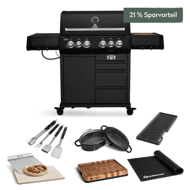 Big EARL 4-Brenner Premium-Gasgrill-Set 7-tlg.