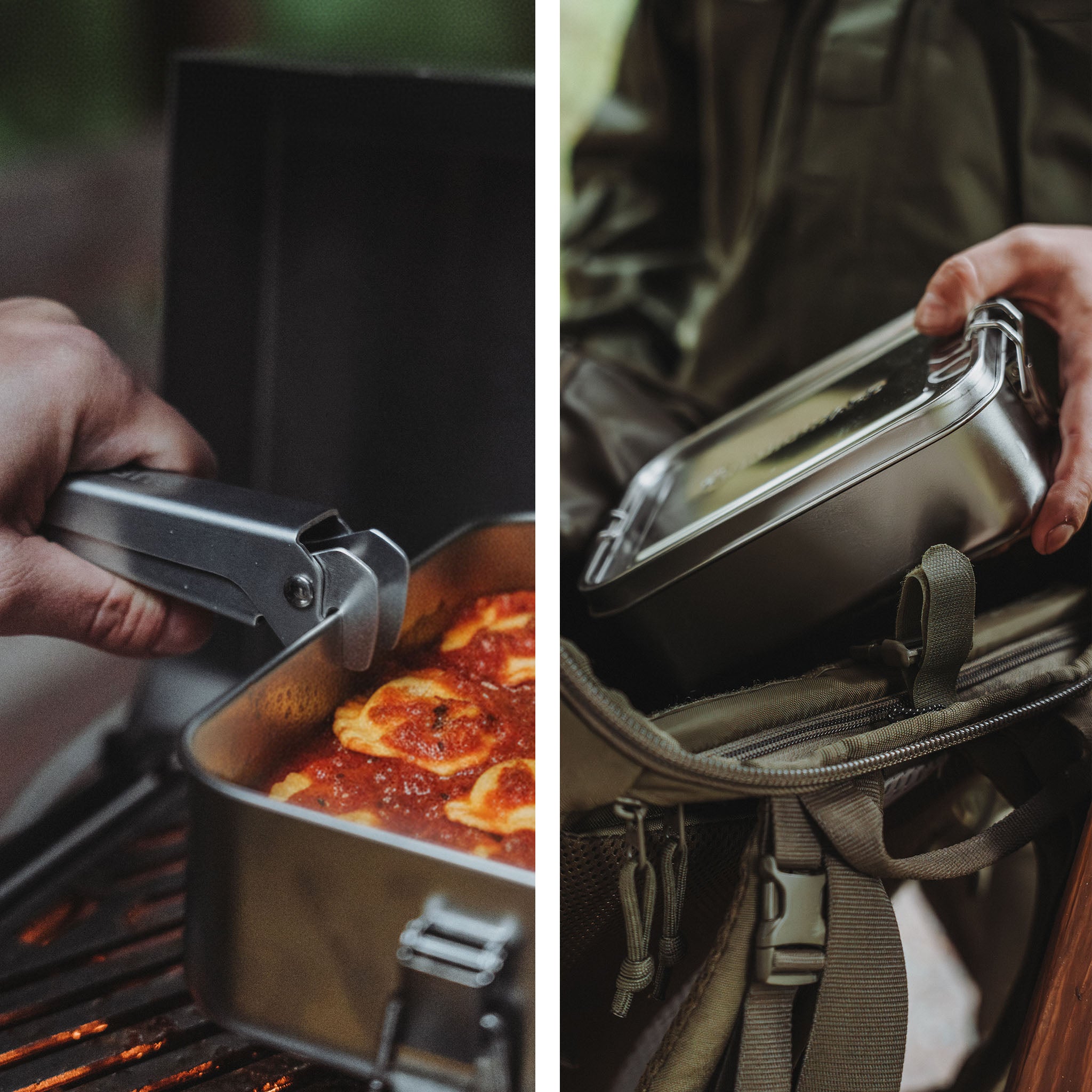 Collage mit praktischem Klemmgriff und Deckel für sicheren Transport