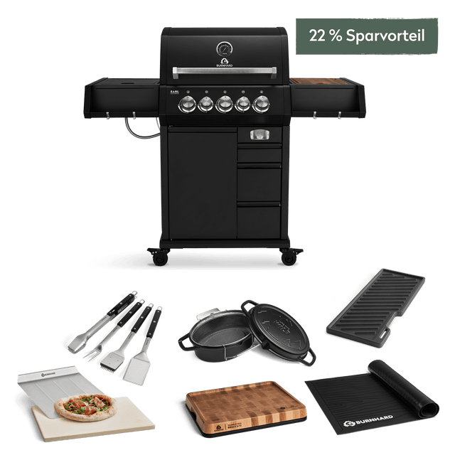 EARL 3-Brenner Premium-Gasgrill-Set 7-tlg.