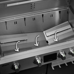 GRANT modularer Gasgrill innere Frontseite gekennzeichnet in der Brennkammer