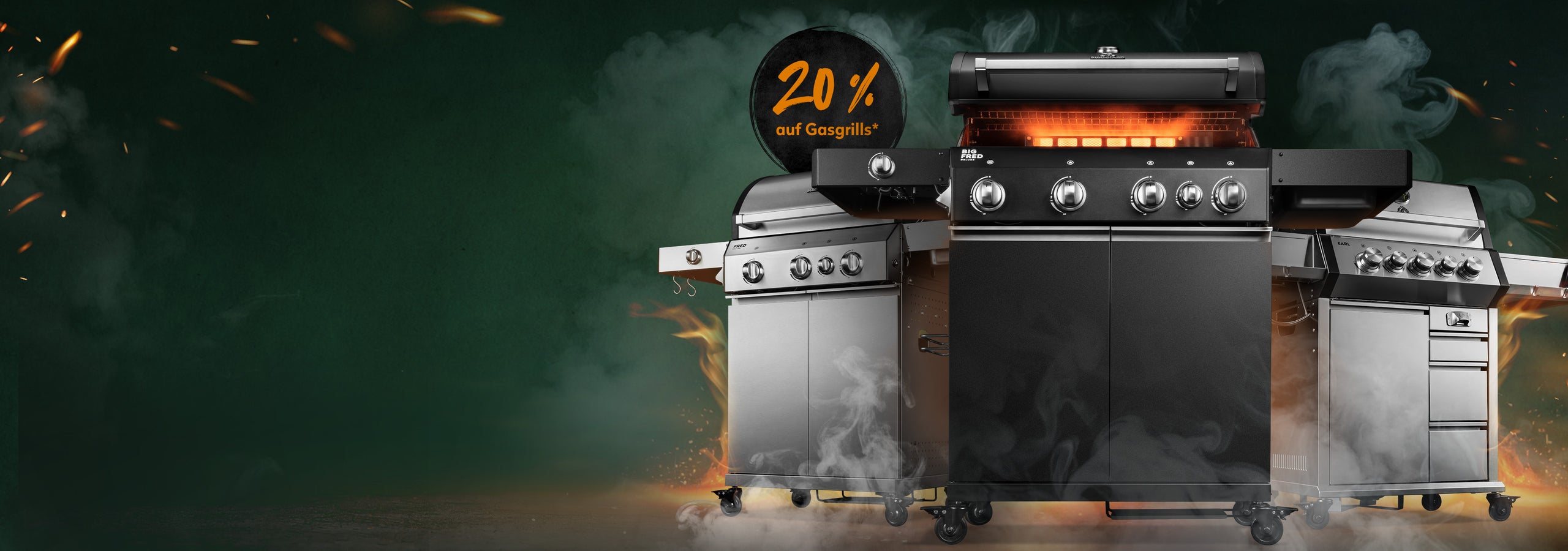 20 % Rabatt auf alle Gasgrills*